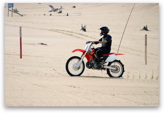 Motorbiking the dunes Fine Art Metal Print
