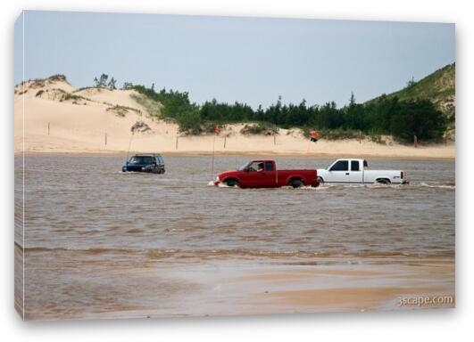 Jeeping in the dune lake Fine Art Canvas Print
