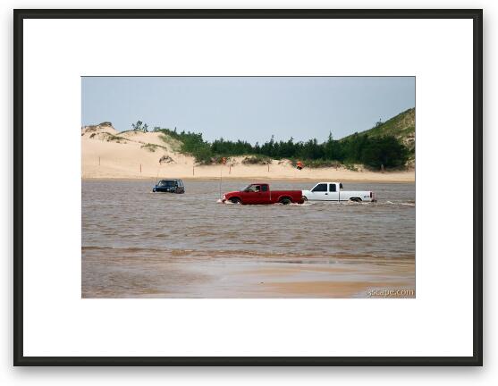 Jeeping in the dune lake Framed Fine Art Print
