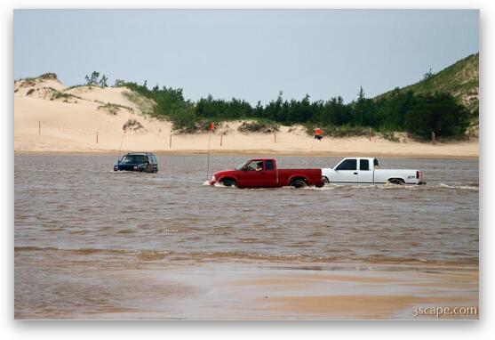 Jeeping in the dune lake Fine Art Print
