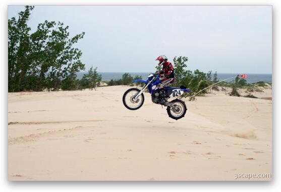 Motorbiking the dunes Fine Art Metal Print