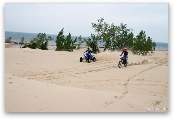 Motorbiking the dunes Fine Art Print