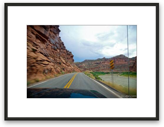 Highway 128 along the Colorago River Framed Fine Art Print