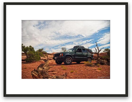 Jeep at the end of Mineral Point Road Framed Fine Art Print