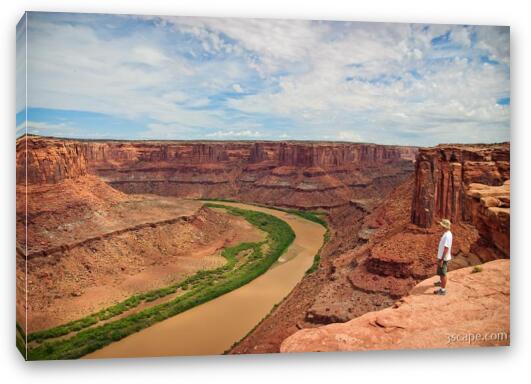 Adam looking over the Green River Fine Art Canvas Print