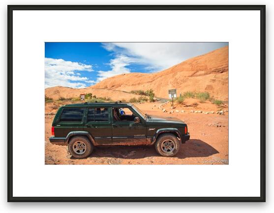Jeep at Hell's Revenge Trail Framed Fine Art Print