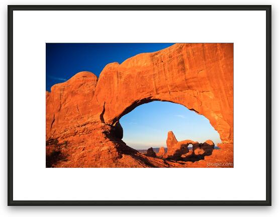 North Window and Turret Arch at Sunrise Framed Fine Art Print