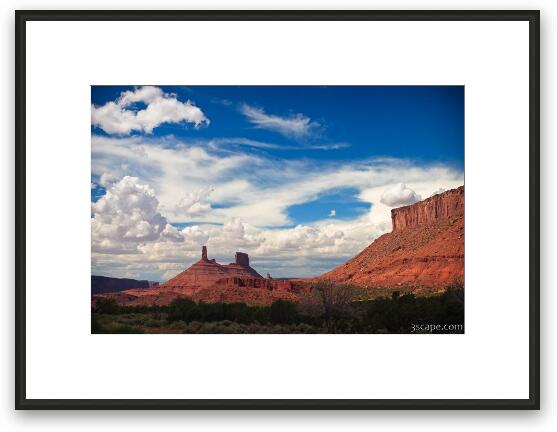 Castle Valley with Castle Rock, Priest and Nuns in the distance Framed Fine Art Print