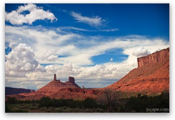 Castle Valley with Castle Rock, Priest and Nuns in the distance Fine Art Print