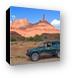 Jeep near Priest and Nuns (left), Castle Rock (Castleton Tower) on right Canvas Print