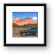 Jeep near Priest and Nuns (left), Castle Rock (Castleton Tower) on right Framed Print