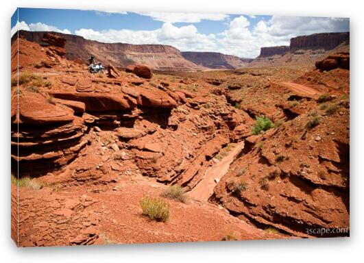 Road to the right and left around canyon Fine Art Canvas Print