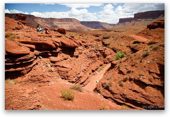 Road to the right and left around canyon Fine Art Metal Print