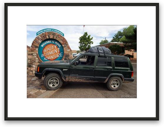 Jeep back in Moab Framed Fine Art Print