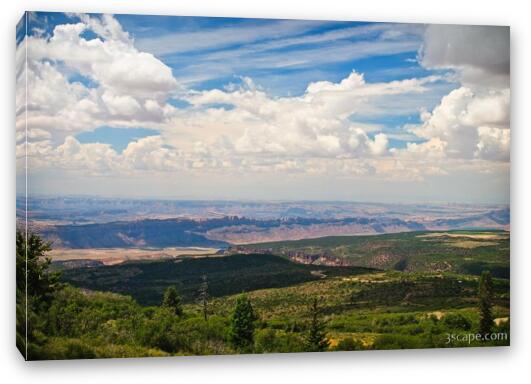 View of the desert valley from the much cooler mountains Fine Art Canvas Print