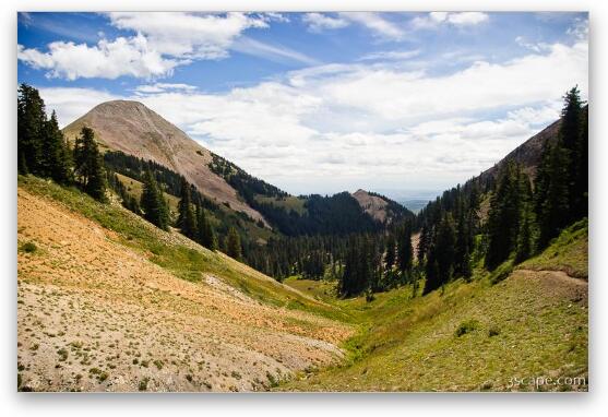 Mt. Tomasaki and the valley below Burro Pass Fine Art Metal Print