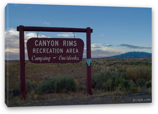 Canyon Rims Recreation Area Fine Art Canvas Print