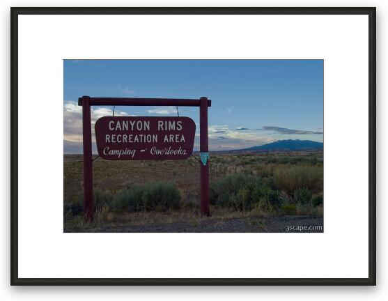 Canyon Rims Recreation Area Framed Fine Art Print