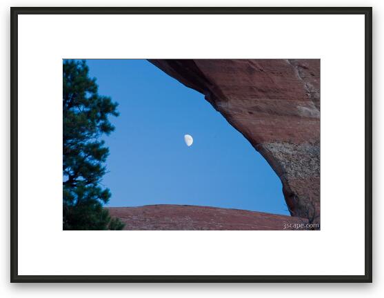 Moon through Wilson Arch Framed Fine Art Print