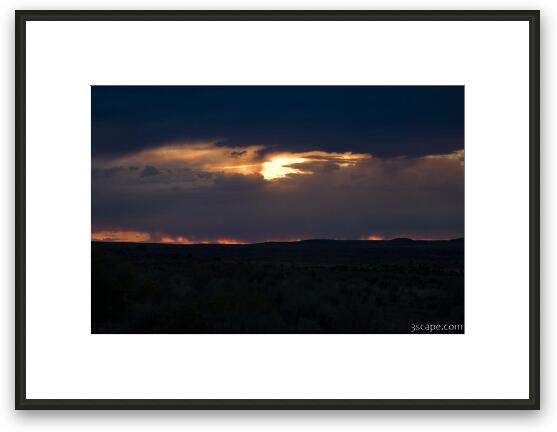 Storm clouds at sunset Framed Fine Art Print
