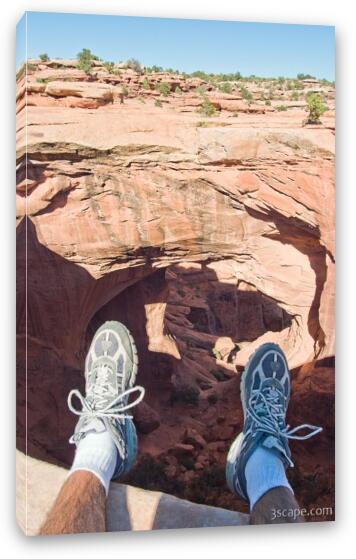 My feet over the edge (Gemini Bridges) Fine Art Canvas Print