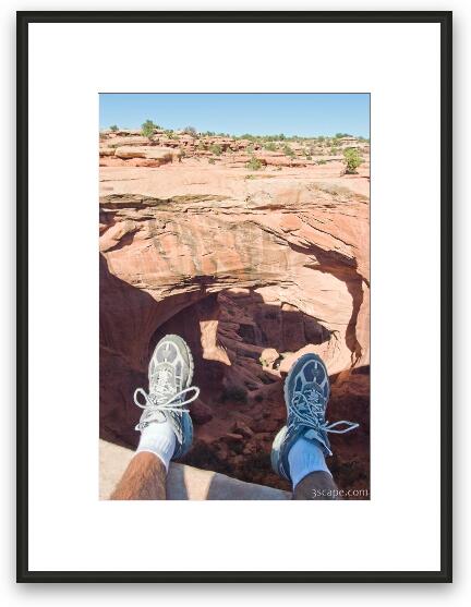 My feet over the edge (Gemini Bridges) Framed Fine Art Print