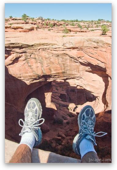My feet over the edge (Gemini Bridges) Fine Art Metal Print