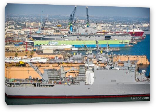 San Diego Naval shipyard Fine Art Canvas Print