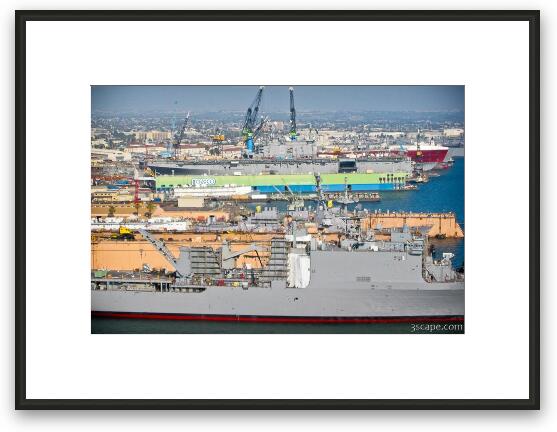 San Diego Naval shipyard Framed Fine Art Print