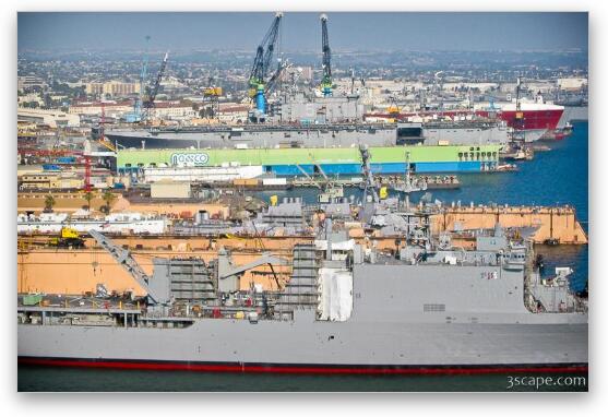 San Diego Naval shipyard Fine Art Metal Print