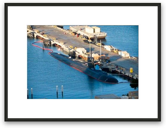 Submarine at the dock Framed Fine Art Print