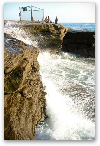 Rocky Pacific shoreline near San Diego Fine Art Metal Print