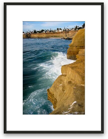 Rocky Pacific shoreline near San Diego Framed Fine Art Print