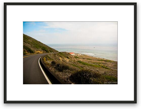 Scenic road along the Pacific coast Framed Fine Art Print