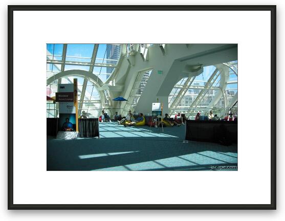 Cisco Systems wireless access lounge, during a conference Framed Fine Art Print
