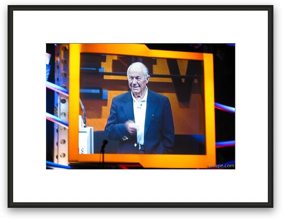 Chuck Yeager giving a speech Framed Fine Art Print