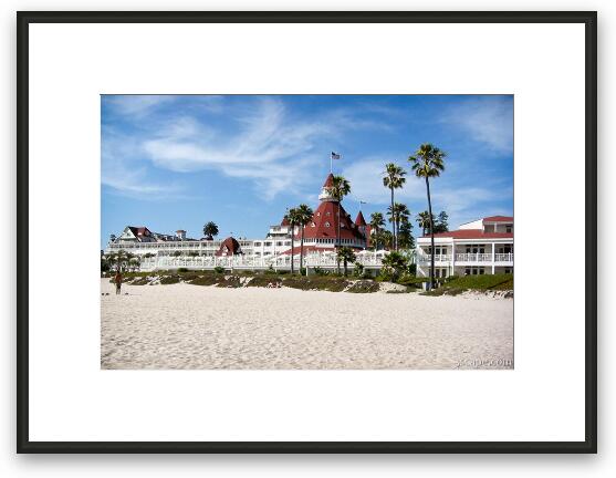 Hotel and Beach Framed Fine Art Print