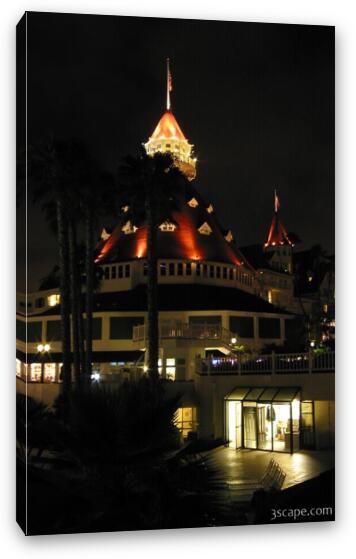 Night shot of the main building Fine Art Canvas Print