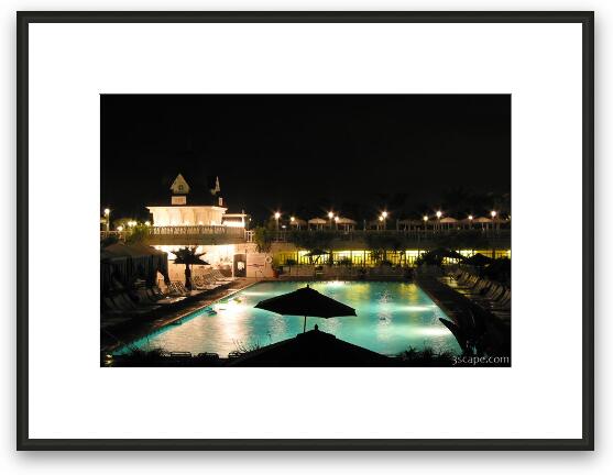 The pool at night Framed Fine Art Print