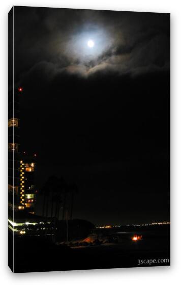 Hanging out by a beach fire under the pale blue moon... Fine Art Canvas Print