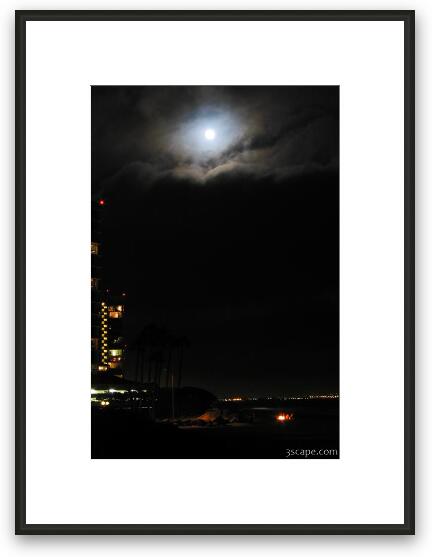 Hanging out by a beach fire under the pale blue moon... Framed Fine Art Print
