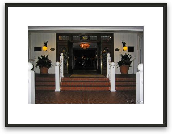 Entrance to the hotel Framed Fine Art Print