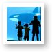 Kids watching the killer whales (Orca's) Art Print