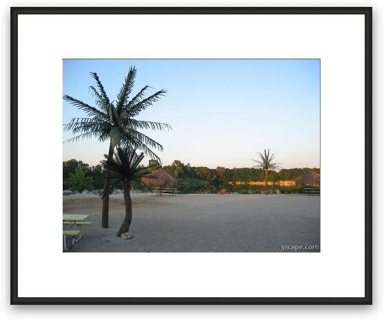 Beach and palm trees Framed Fine Art Print