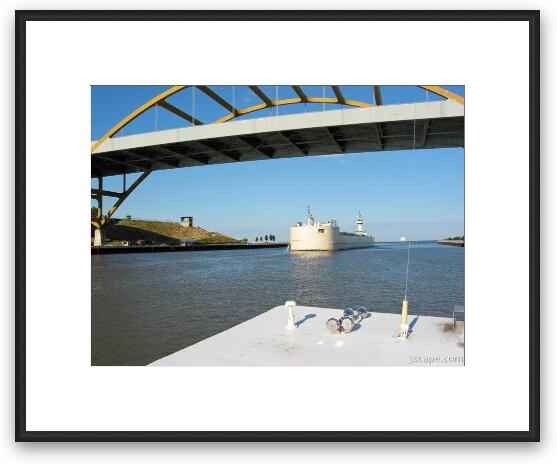 Heading out onto Lake Michigan from Milwaukee Framed Fine Art Print