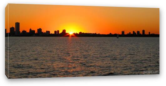 The Milwaukee skyline at sunset Fine Art Canvas Print