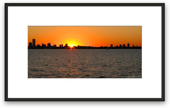 The Milwaukee skyline at sunset Framed Fine Art Print