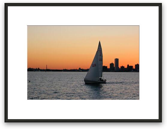 Sailboat on Lake Michigan Framed Fine Art Print