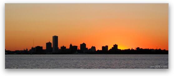 The Milwaukee skyline at sunset Fine Art Metal Print