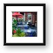 One of many downtown restaurants with outdoor seating Framed Print